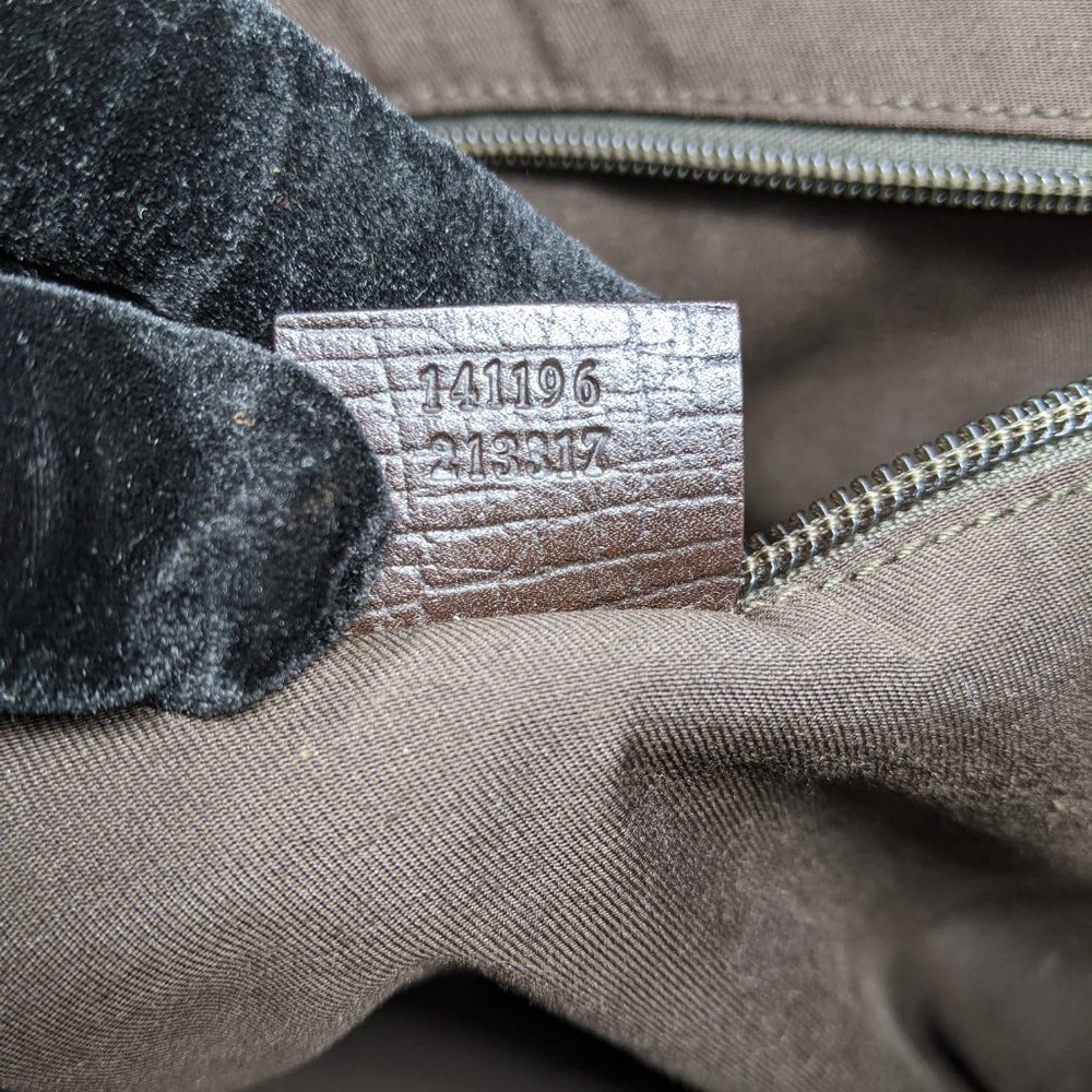 GUCCI PVC Beige & Dark Brown Two Pocket Tote Bag - Picture 12 of 16